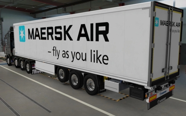 ETS2 - SCS Trailer Krone Cool Liner Maersk Air Skin V1.0 (1.43.x)