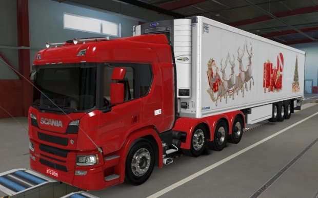 ETS2 - SCS Trailer Krone Cool Liner Merry Christmas Skin V1.0 (1.43.x)
