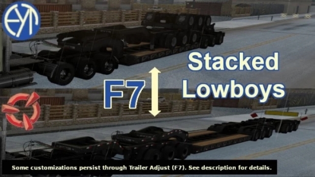 ATS - Stacked SCS Lowboy Trailers with Extra Cargo V1.8 (1.43.x)