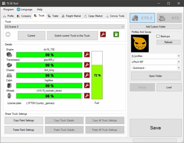 ETS2 - TS Saveeditor Tool V0.2.7.1 (1.43.x)