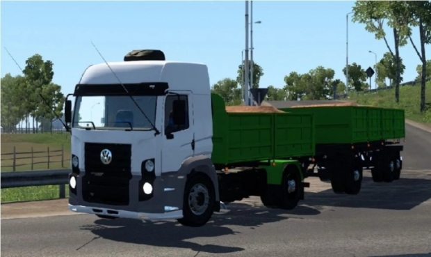 ETS2 - Volkswagen Constellation Dumper + Trailer Double Petinari Dumper (1.43.x)
