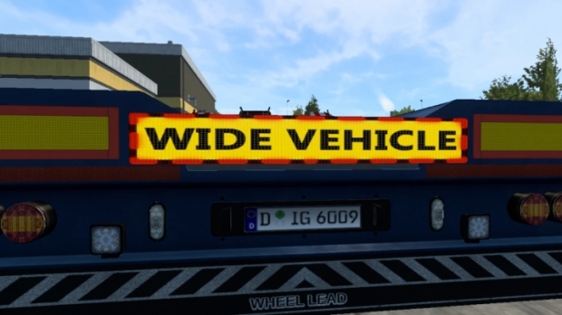 ETS2 - Electronic Warning Sign for Own Trailer V1.2 (1.43.x)
