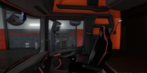ETS2 - Scania S & R Black - Orange Interior (1.43.x)