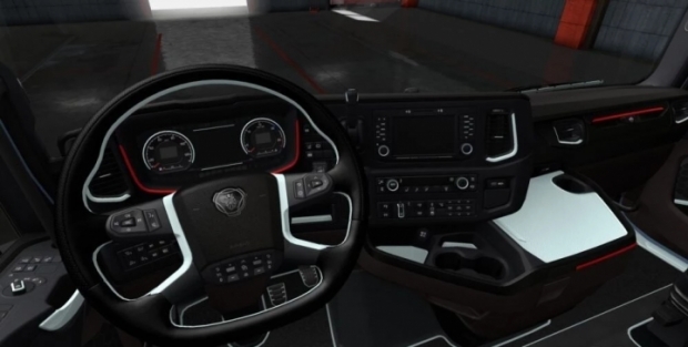 ETS2 - Scania S & R Black - White Interior (1.43.x)
