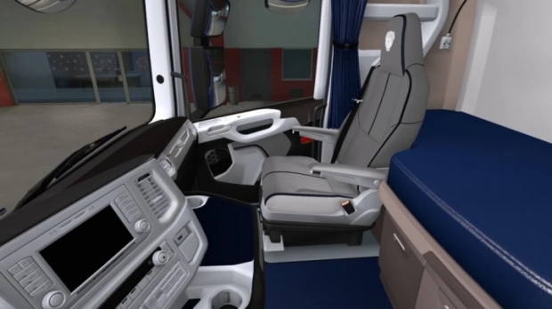 ETS2 - Scania S & R White - Black - Blue Interior (1.43.x)