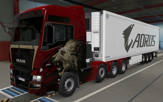 ETS2 - SCS Trailer Krone Cool Liner Aorus Skin V1.0 (1.43.x)