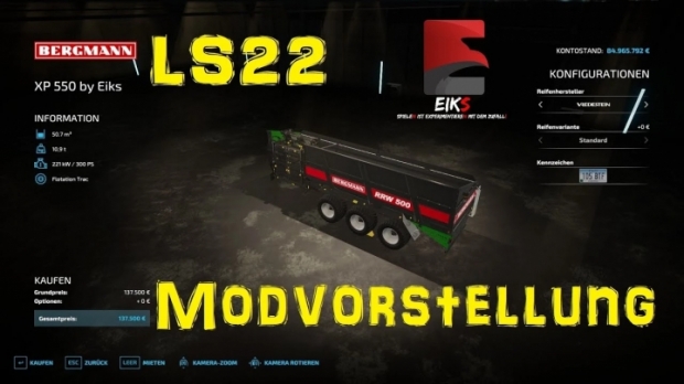 FS22 - XP 550 Trailer V1.0
