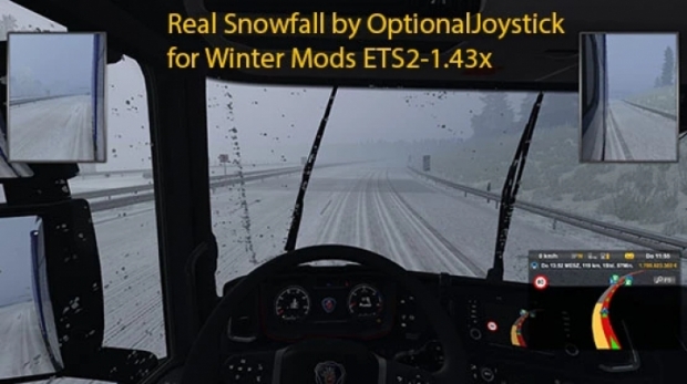 ETS2 - Real Snowfall for Winter Mods (1.43.x)