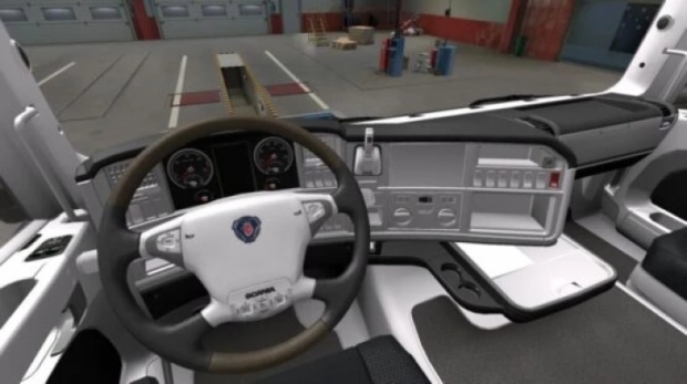 ETS2 - Scania R White - Black Interior (1.43.x)