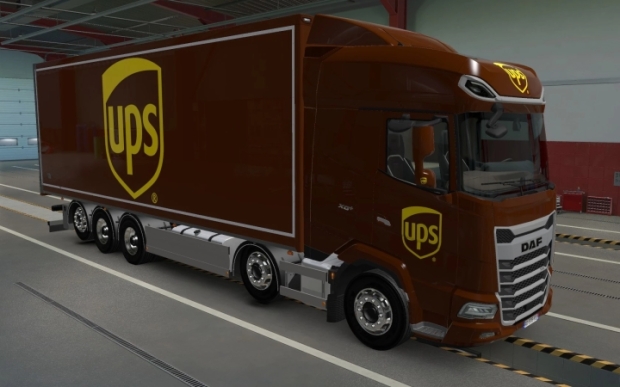 ETS2 - Daf 2021 Tandem Vak UPS Skin V1.0 (1.43.x)
