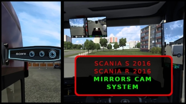 ETS2 - Digital Mirrors Camera System for Scania 2016 (1.43.x)