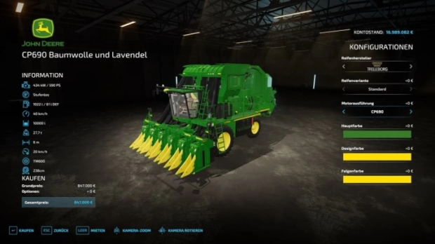 FS22 - Harvester for Cotton and Lavender V1.0