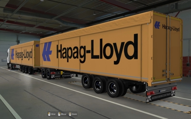 ETS2 - Kraker Walkingfloor Hapag Lloyd Skin V2.0 (1.43.x)