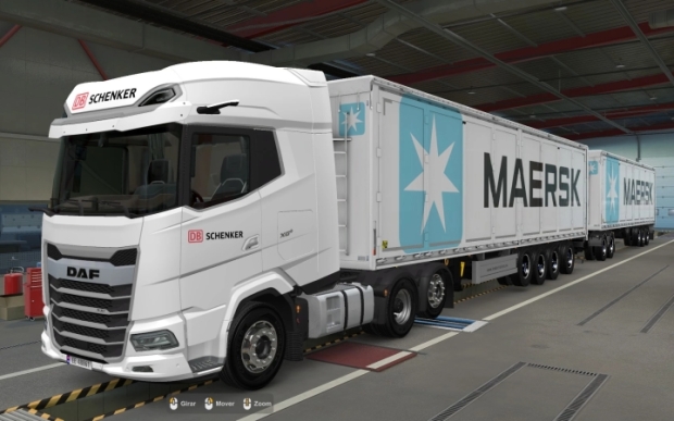 ETS2 - Kraker Walkingfloor Maersk White Skin (1.43.x)