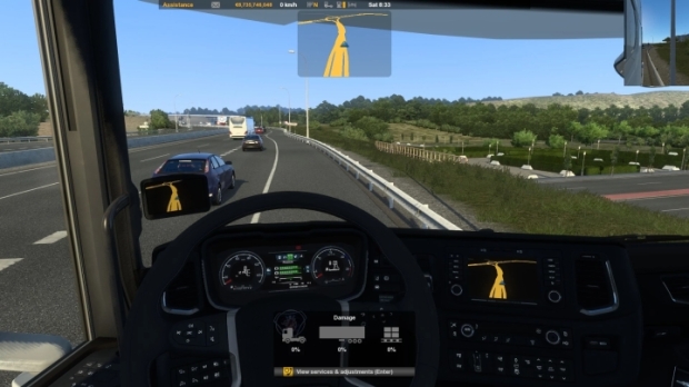 ETS2 - Route Advisor on Top Bar (Mini Mirrors in The Corner) V1.1.1 (1.43.x)