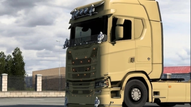 ETS2 - Scania V8 Cream for TMPSCS Online V1.1 (1.43.x)