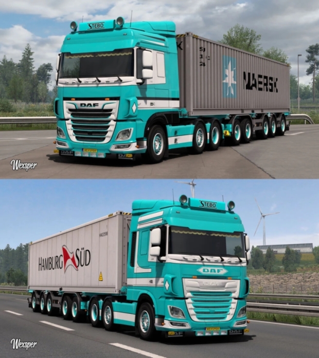 ETS2 - DAF XF Euro 6 Stebo Transport Skin Pack V1.0 (1.43.x)