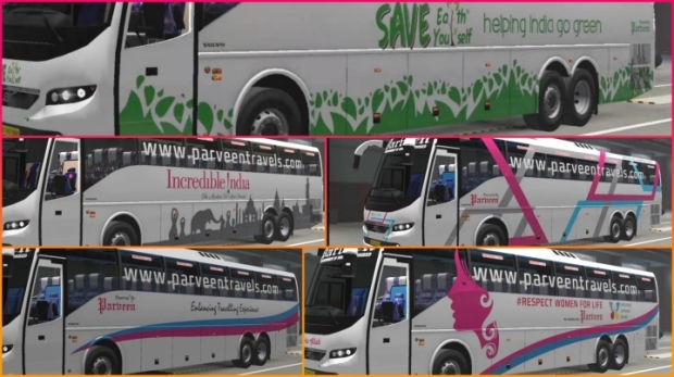 ETS2 - Parveen Travels Skin Pack for Lynx Modding Volvo 9400 (1.44.x)