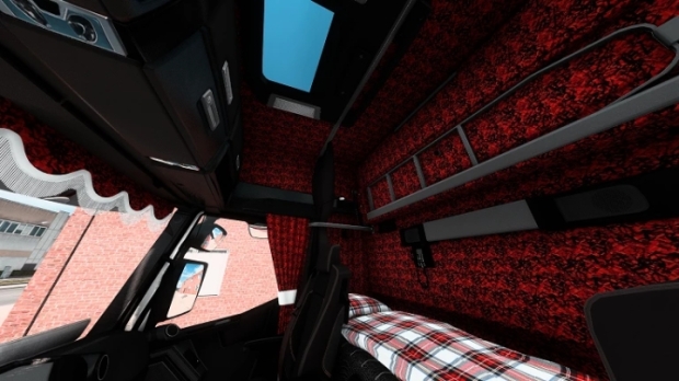 ETS2 - Renault T Black & Red Plush Interior and Exterior (1.43.x)