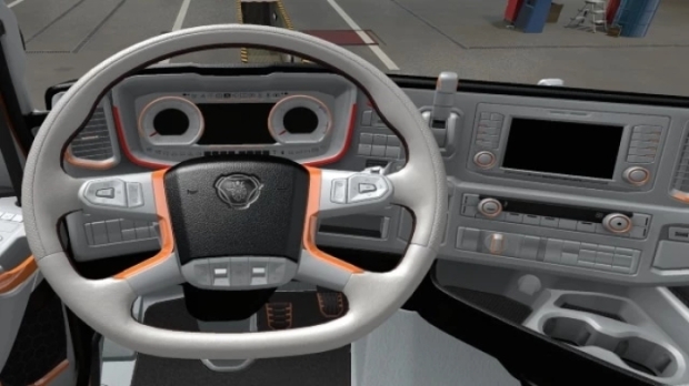 ETS2 - Scania S 2016 Interior White & Orange V1.1 (1.43.x)