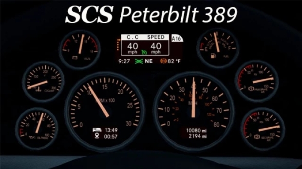ATS - SCS Peterbilt 389 Custom Dashboard (1.43.x)