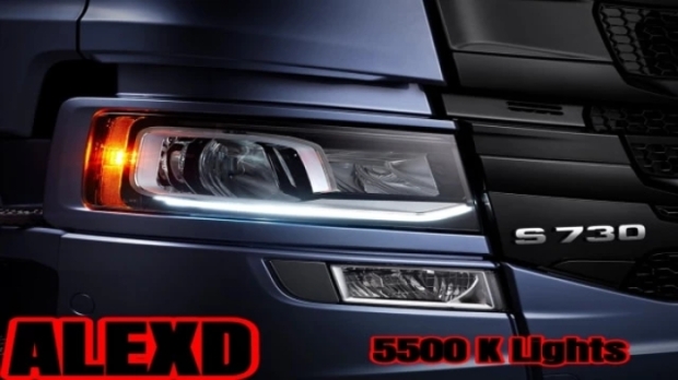 ETS2 - 5500K Lights For All Trucks V1.6 (1.44.x)