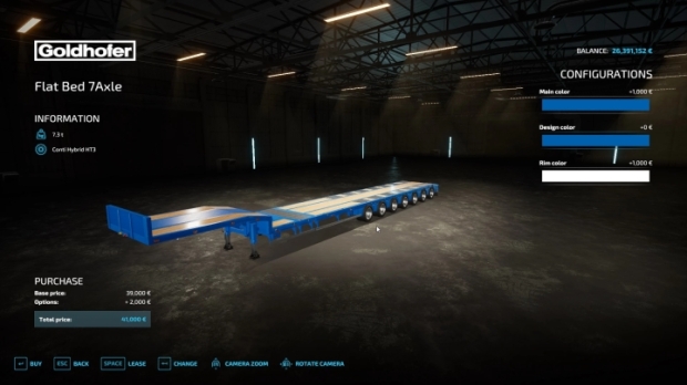 FS22 - 7 Axle Goldhofer Flat Bed V1.0