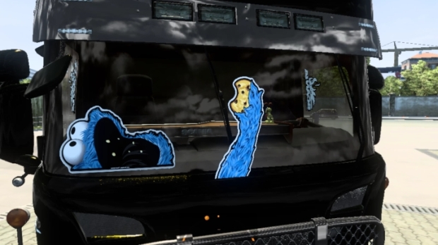 ETS2 - Cookie Monster Wiper Stickers V1.1 (1.43.x)