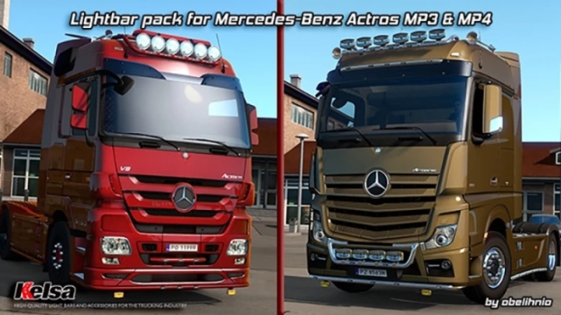 ETS2 - Kelsa Lightbars for Mercedes-Benz Actros