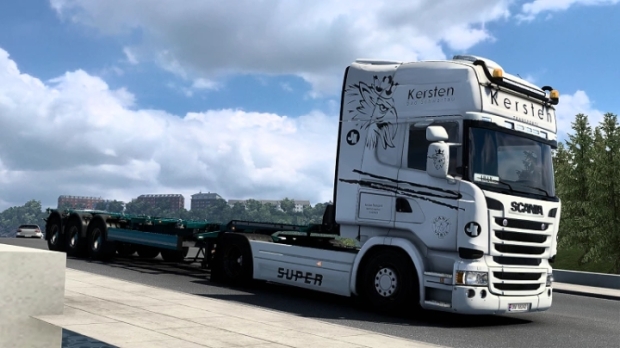 ETS2 - Scania RJL Kersten Transporte Skin White Edition