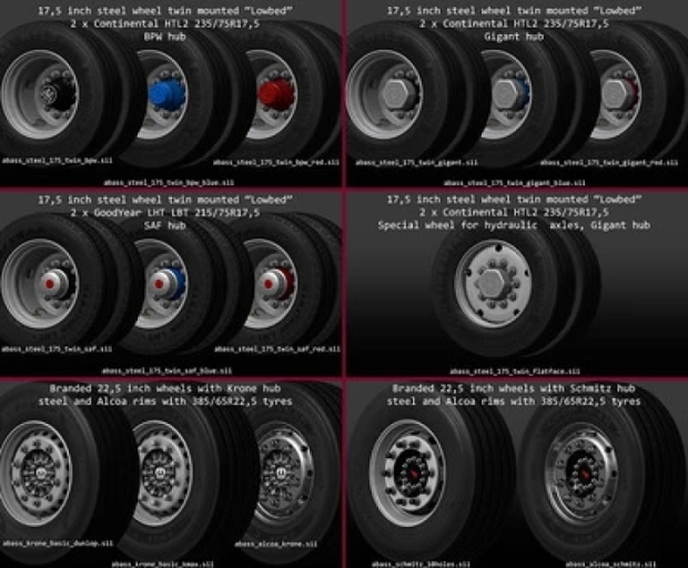 ETS2 - Trailer Wheels Megapack V1.2