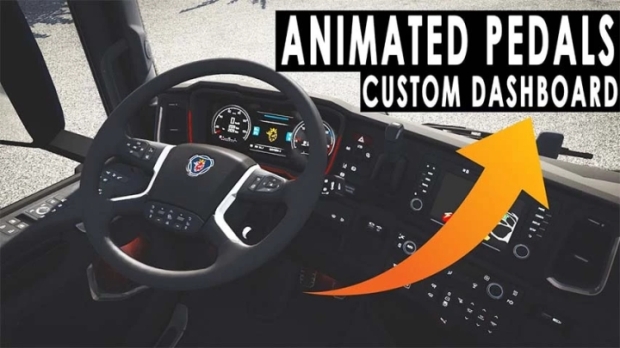 ETS2 - Animated Steering Wheel and Pedals V1.1