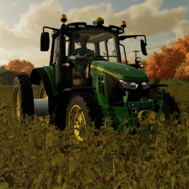 FS22 - John Deere 6120M with Double Air at Rows Distance V1.0