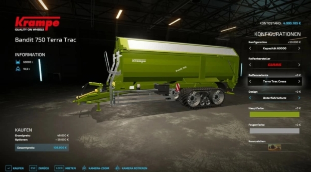 FS22 - Krampe Bandit 750 Terra Trac V1.0.0.8