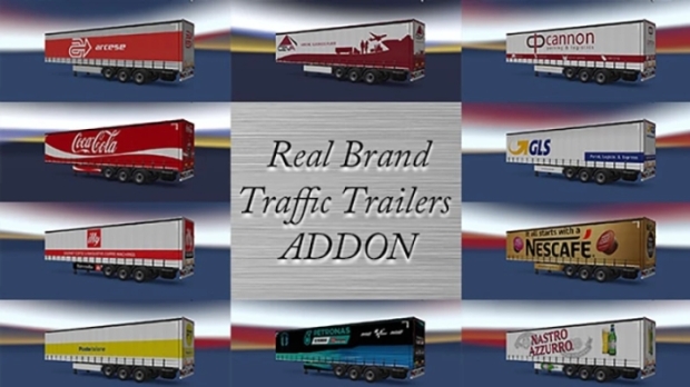 ETS2 - Real Brands Traffic Trailers Addon V4.0