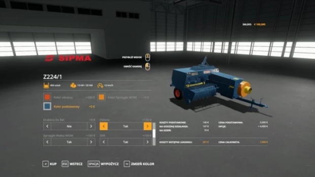 FS19 - Sipma Z224 Czysty Log V1.0