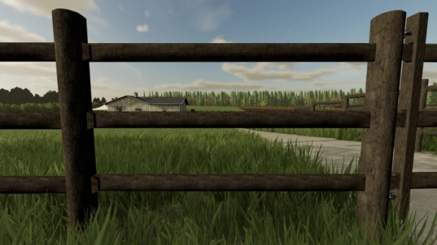 FS22 - Split Rail Wooden Fence And Gates V1.0