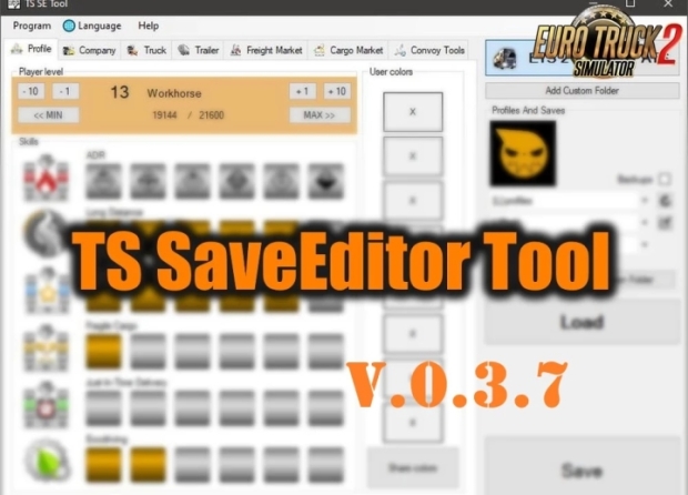 ETS2 - TS SaveEditor Tool V0.3.7