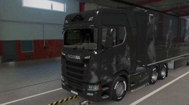 ETS2 - Black and White Anime Skin Part 02