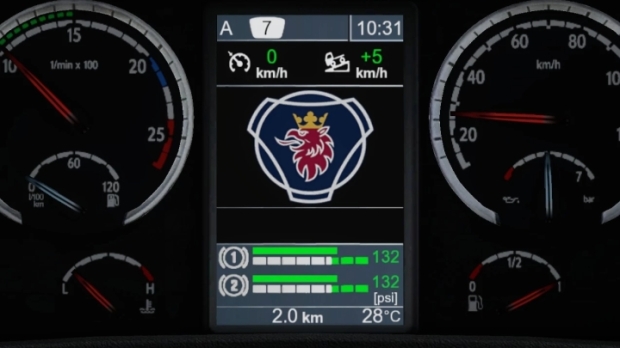 ETS2 - Scania R & Streamline Realistic Dashboard Computer