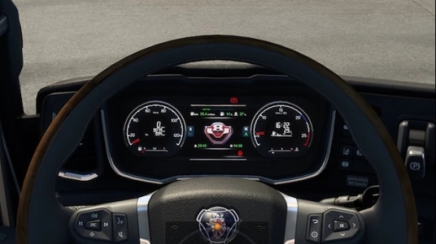 ETS2 - V8 Logo for Scania NG Improved Dashboard V2.0