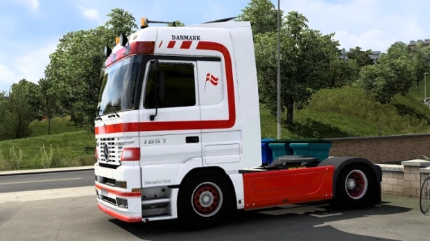 ETS2 - Mercedes Actros MP1 Hedmark Truck Sale Danmark Skin
