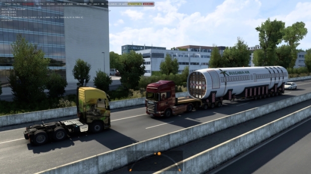 ETS2 - Oversized Trailer Fuselage Airbus A319 in Traffic