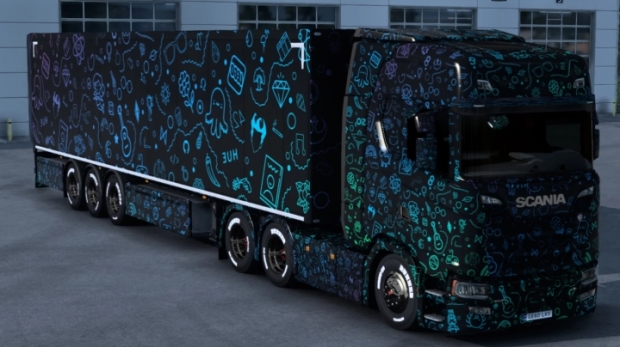 ETS2 - Black and White Character Print Poster Skin