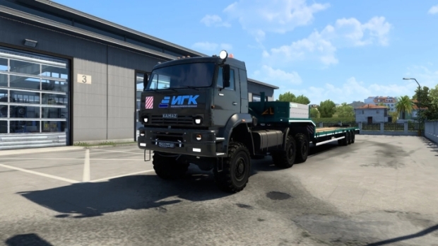 ETS2 - Truck KAMAZ 65225 + Lowbed Trailer