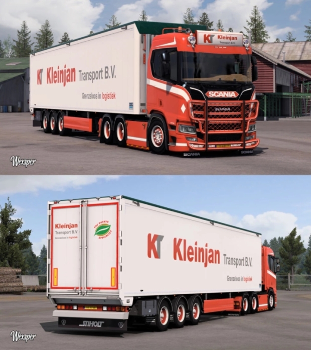 ETS2 - Scania R & S Kleinjan Transport Skin Pack