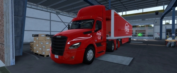 ATS - Cascadia Day Cab And Trailer Skin Pack Coca Cola