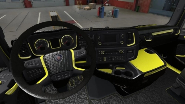 ETS2 - Scania 2016 Black & Yellow Interior