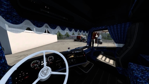ETS2 - Scania RJL Topline Interior + Exterior Blue Danish Plush