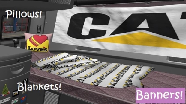 ATS - Posters, Pillows and Blankets in the cab of the truck V1.0
